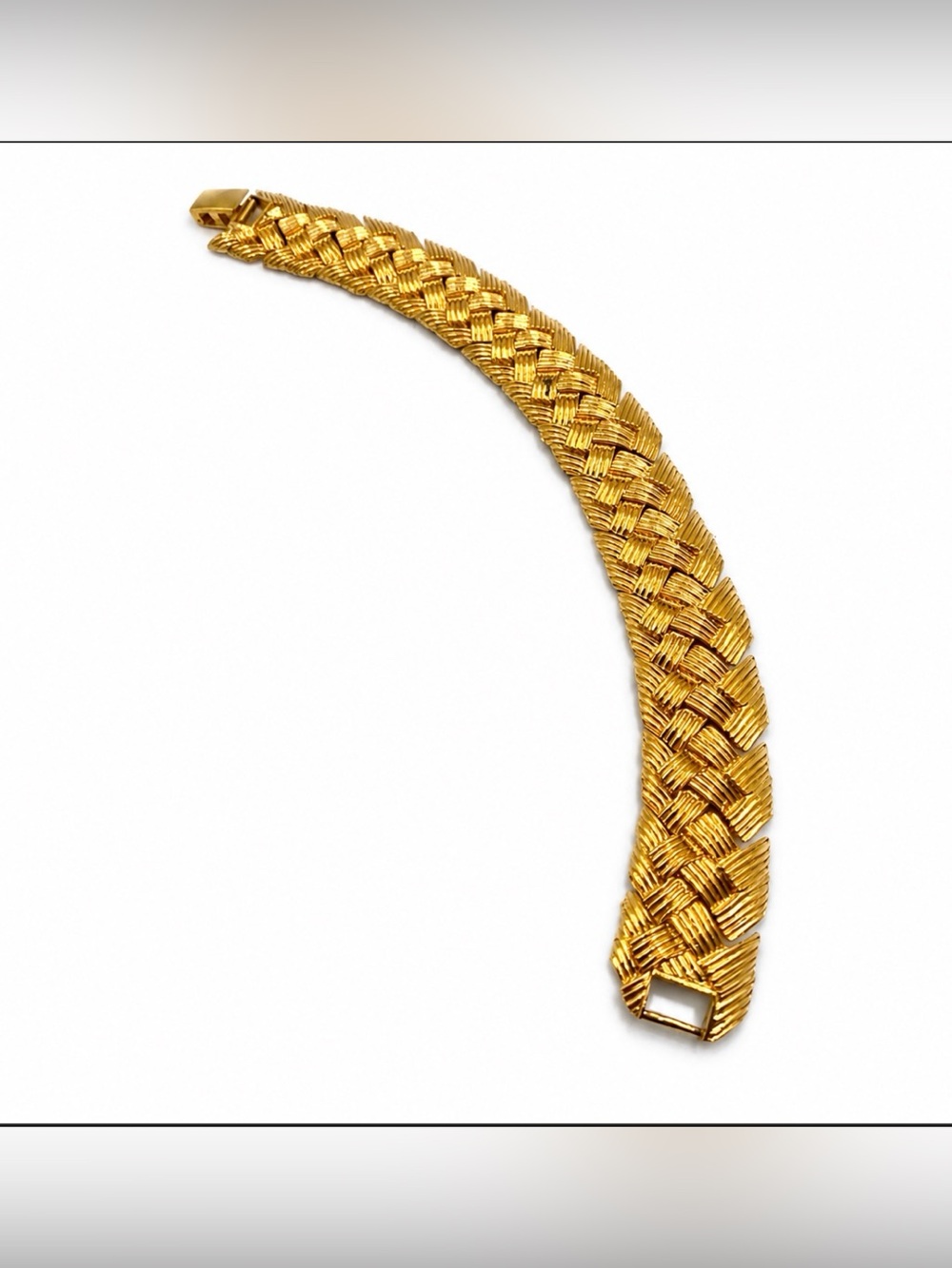 Napier Gold Tone Woven Chain Link Bracelet